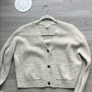 UpWest Speckled Cream Cardigan Sweater